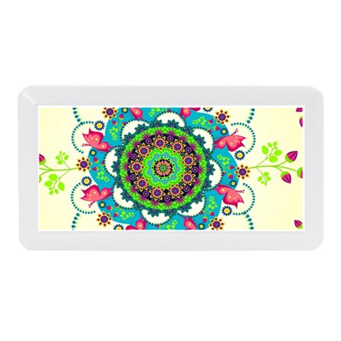 Mandala Flowers, Abstract, Butterflies, Floral, Pattern Memory Card Reader (Mini) from ArtsNow.com Front