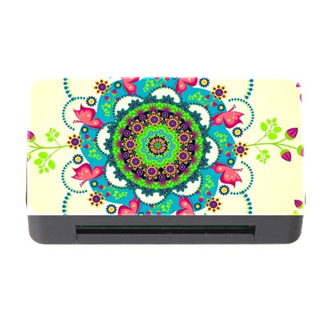 Mandala Flowers, Abstract, Butterflies, Floral, Pattern Memory Card Reader with CF from ArtsNow.com Front