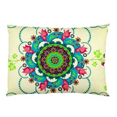 Mandala Flowers, Abstract, Butterflies, Floral, Pattern Pillow Case (Two Sides) from ArtsNow.com Back