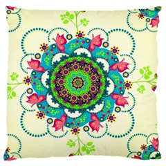 Mandala Flowers, Abstract, Butterflies, Floral, Pattern Large Cushion Case (Two Sides) from ArtsNow.com Front