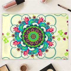 Mandala Flowers, Abstract, Butterflies, Floral, Pattern Cosmetic Bag (XXL) from ArtsNow.com Back