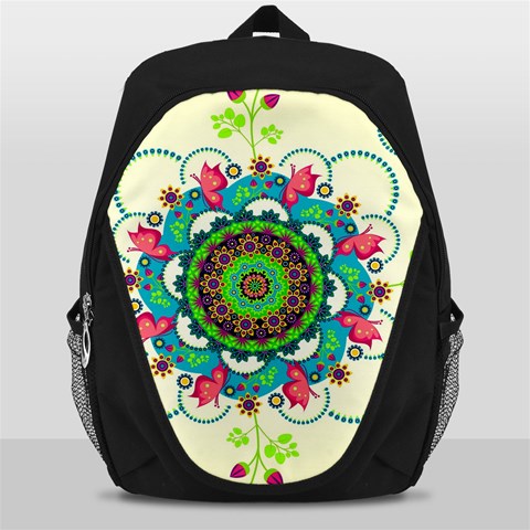 Mandala Flowers, Abstract, Butterflies, Floral, Pattern Backpack Bag from ArtsNow.com Front