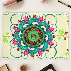 Mandala Flowers, Abstract, Butterflies, Floral, Pattern Cosmetic Bag (XXXL) from ArtsNow.com Front