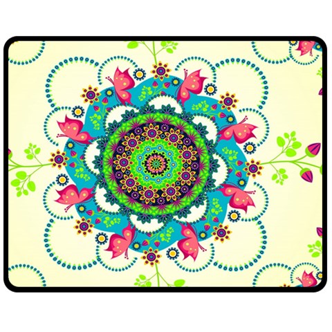 Mandala Flowers, Abstract, Butterflies, Floral, Pattern Two Sides Fleece Blanket (Medium) from ArtsNow.com 58.8 x47.4  Blanket Front