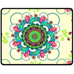 Mandala Flowers, Abstract, Butterflies, Floral, Pattern Two Sides Fleece Blanket (Medium) from ArtsNow.com 58.8 x47.4  Blanket Front