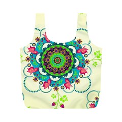 Mandala Flowers, Abstract, Butterflies, Floral, Pattern Full Print Recycle Bag (M) from ArtsNow.com Front