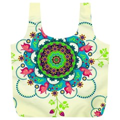 Mandala Flowers, Abstract, Butterflies, Floral, Pattern Full Print Recycle Bag (XL) from ArtsNow.com Front