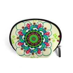 Mandala Flowers, Abstract, Butterflies, Floral, Pattern Accessory Pouch (Small) from ArtsNow.com Front