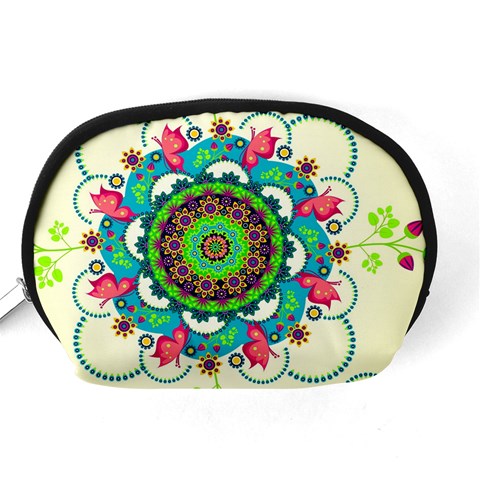 Mandala Flowers, Abstract, Butterflies, Floral, Pattern Accessory Pouch (Medium) from ArtsNow.com Back