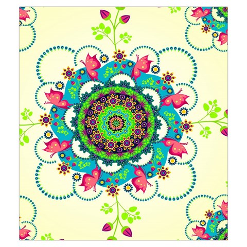 Mandala Flowers, Abstract, Butterflies, Floral, Pattern Drawstring Pouch (Medium) from ArtsNow.com Front