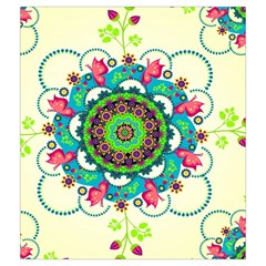 Mandala Flowers, Abstract, Butterflies, Floral, Pattern Drawstring Pouch (Medium) from ArtsNow.com Front