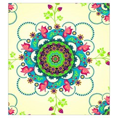 Mandala Flowers, Abstract, Butterflies, Floral, Pattern Drawstring Pouch (Large) from ArtsNow.com Front