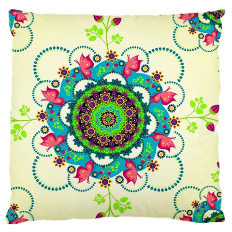 Mandala Flowers, Abstract, Butterflies, Floral, Pattern Standard Premium Plush Fleece Cushion Case (One Side) from ArtsNow.com Front