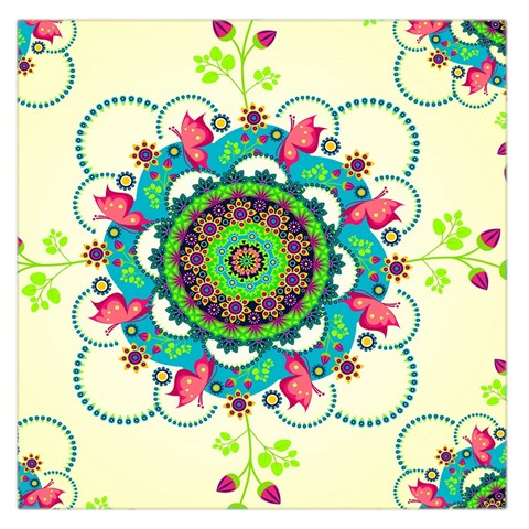 Mandala Flowers, Abstract, Butterflies, Floral, Pattern Square Satin Scarf (36  x 36 ) from ArtsNow.com Front