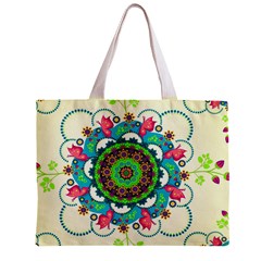 Mandala Flowers, Abstract, Butterflies, Floral, Pattern Zipper Mini Tote Bag from ArtsNow.com Front