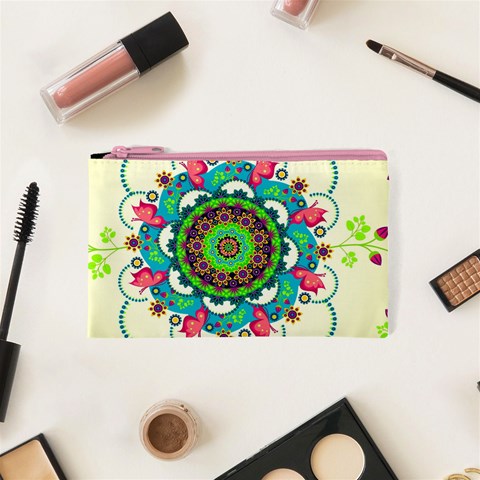 Mandala Flowers, Abstract, Butterflies, Floral, Pattern Cosmetic Bag (XS) from ArtsNow.com Front