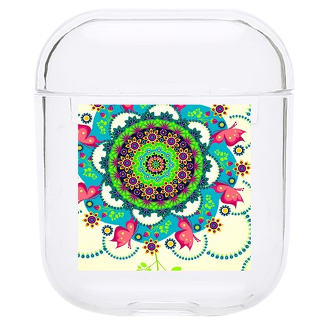 Mandala Flowers, Abstract, Butterflies, Floral, Pattern Hard PC AirPods 1/2 Case from ArtsNow.com Front