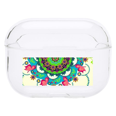 Mandala Flowers, Abstract, Butterflies, Floral, Pattern Hard PC AirPods Pro Case from ArtsNow.com Front