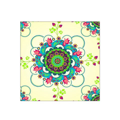 Mandala Flowers, Abstract, Butterflies, Floral, Pattern Satin Bandana Scarf 22  x 22  from ArtsNow.com Front