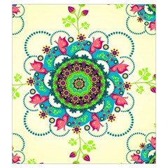 Mandala Flowers, Abstract, Butterflies, Floral, Pattern Drawstring Pouch (2XL) from ArtsNow.com Front