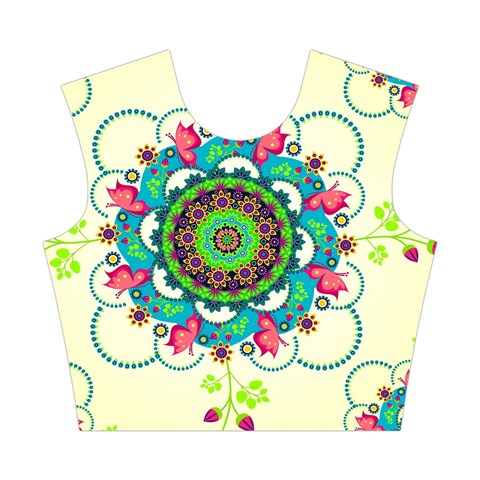 Mandala Flowers, Abstract, Butterflies, Floral, Pattern Cotton Crop Top from ArtsNow.com Front