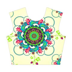 Mandala Flowers, Abstract, Butterflies, Floral, Pattern Cotton Crop Top from ArtsNow.com Front