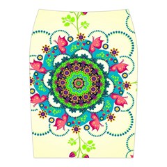 Mandala Flowers, Abstract, Butterflies, Floral, Pattern Midi Wrap Pencil Skirt from ArtsNow.com Back