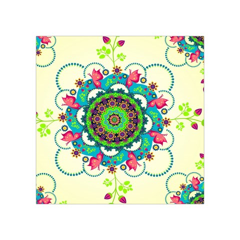 Mandala Flowers, Abstract, Butterflies, Floral, Pattern Square Tapestry (Small) from ArtsNow.com Front