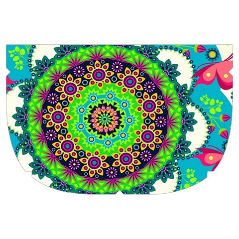 Mandala Flowers, Abstract, Butterflies, Floral, Pattern Make Up Case (Large) from ArtsNow.com Side Right