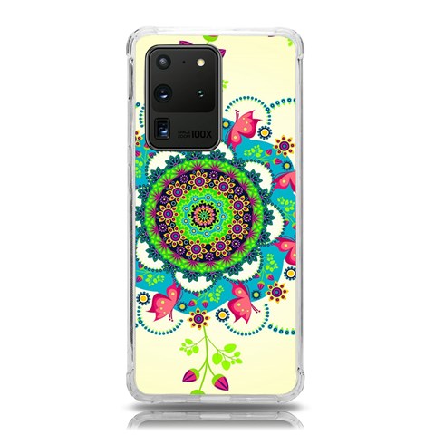 Mandala Flowers, Abstract, Butterflies, Floral, Pattern Samsung Galaxy S20 Ultra 6.9 Inch TPU UV Case from ArtsNow.com Front