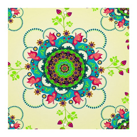 Mandala Flowers, Abstract, Butterflies, Floral, Pattern Banner and Sign 3  x 3  from ArtsNow.com Front