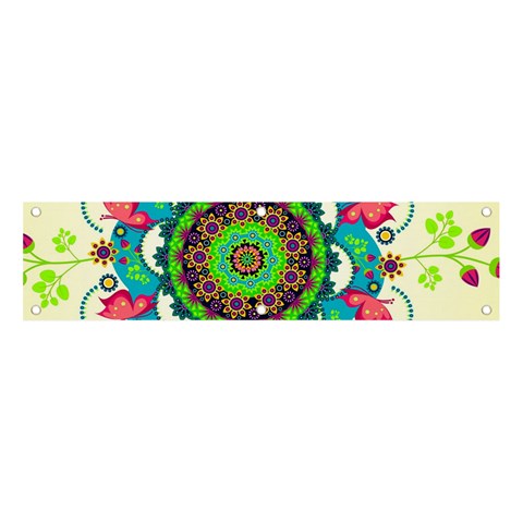 Mandala Flowers, Abstract, Butterflies, Floral, Pattern Banner and Sign 4  x 1  from ArtsNow.com Front