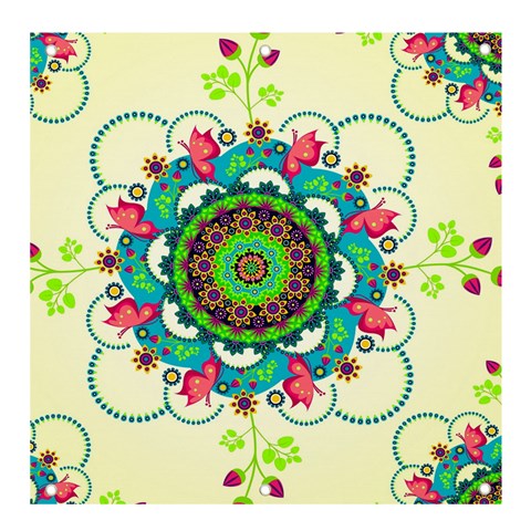 Mandala Flowers, Abstract, Butterflies, Floral, Pattern Banner and Sign 4  x 4  from ArtsNow.com Front