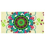 Mandala Flowers, Abstract, Butterflies, Floral, Pattern Banner and Sign 6  x 3 