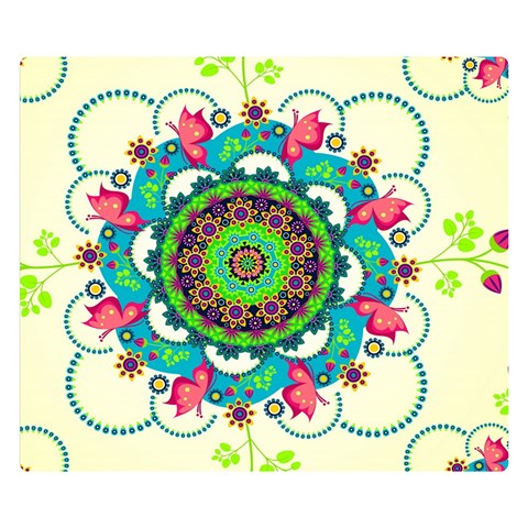 Mandala Flowers, Abstract, Butterflies, Floral, Pattern Premium Plush Fleece Blanket (Small) from ArtsNow.com 50 x40  Blanket Front