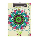 Mandala Flowers, Abstract, Butterflies, Floral, Pattern A5 Acrylic Clipboard