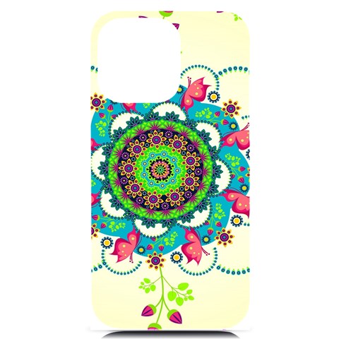 Mandala Flowers, Abstract, Butterflies, Floral, Pattern iPhone 14 Pro Max Black UV Print Case from ArtsNow.com Front