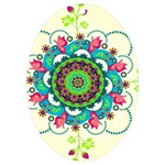 Mandala Flowers, Abstract, Butterflies, Floral, Pattern UV Print Acrylic Ornament Oval