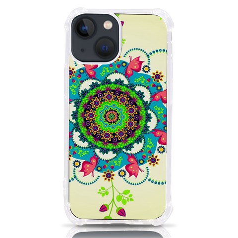 Mandala Flowers, Abstract, Butterflies, Floral, Pattern iPhone 13 mini TPU UV Print Case from ArtsNow.com Front