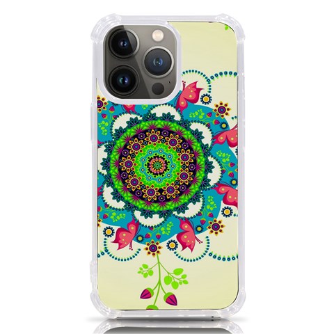 Mandala Flowers, Abstract, Butterflies, Floral, Pattern iPhone 13 Pro TPU UV Print Case from ArtsNow.com Front