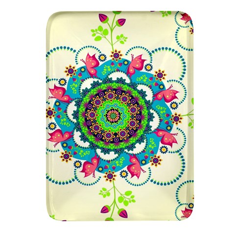 Mandala Flowers, Abstract, Butterflies, Floral, Pattern Rectangular Glass Fridge Magnet (4 pack) from ArtsNow.com Front