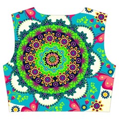 Mandala Flowers, Abstract, Butterflies, Floral, Pattern Trumpet Sleeve Cropped Top from ArtsNow.com Back