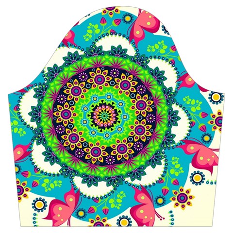 Mandala Flowers, Abstract, Butterflies, Floral, Pattern Trumpet Sleeve Cropped Top from ArtsNow.com Sleeve Right