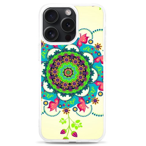 Mandala Flowers, Abstract, Butterflies, Floral, Pattern iPhone 15 Pro Max TPU UV Print Case from ArtsNow.com Front