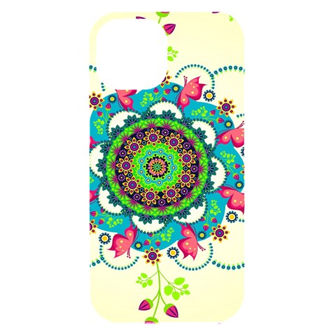 Mandala Flowers, Abstract, Butterflies, Floral, Pattern iPhone 15 Black UV Print PC Hardshell Case from ArtsNow.com Front