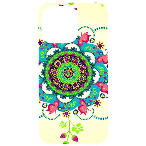 Mandala Flowers, Abstract, Butterflies, Floral, Pattern iPhone 15 Pro Max Black UV Print PC Hardshell Case from ArtsNow.com Front