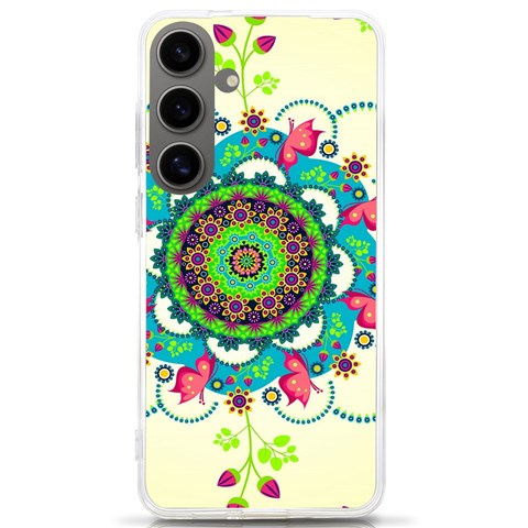 Mandala Flowers, Abstract, Butterflies, Floral, Pattern Samsung Galaxy S24 Ultra 6.9 Inch TPU UV Case from ArtsNow.com Front