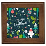 Merry Christmas, Happy New Year, Christmas Seamless Texture Framed Tile