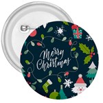 Merry Christmas, Happy New Year, Christmas Seamless Texture 3  Buttons