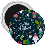 Merry Christmas, Happy New Year, Christmas Seamless Texture 3  Magnets